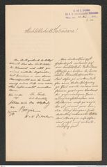 k.k. naturhistorisches Hofmuseum, Intendanzakten 1885-1896 (Hauer), Aktenzahl Z.353/1891, Seite 1